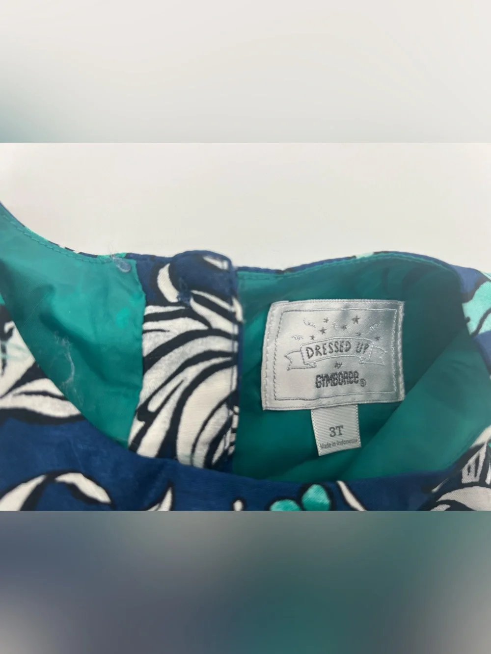 Gymboree Girl Blue Green Floral Dress 3T